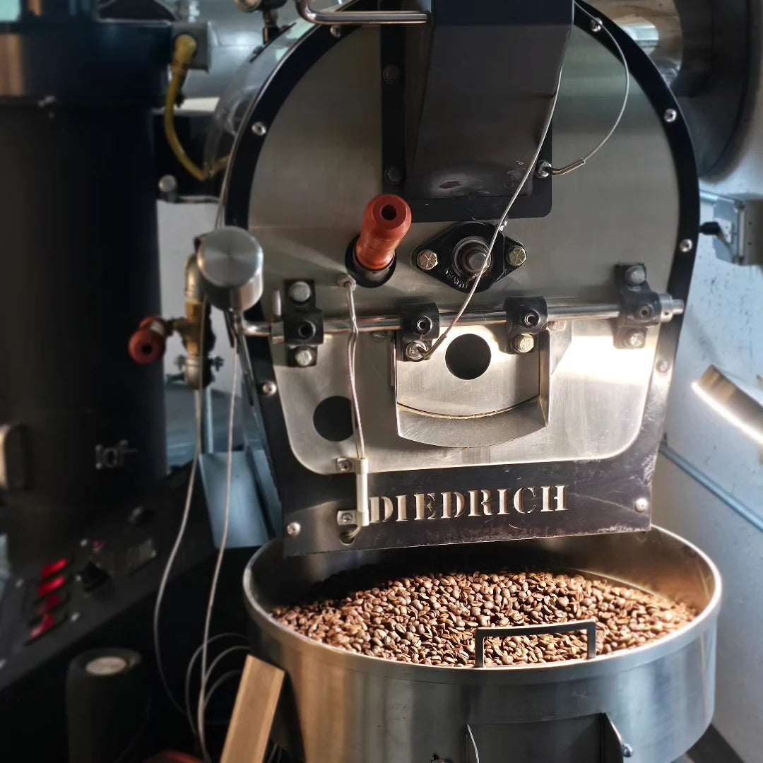 Shinza Coffee Roasters Diedrich Coffee Roaster with Organic Nicaraguan Coffee 